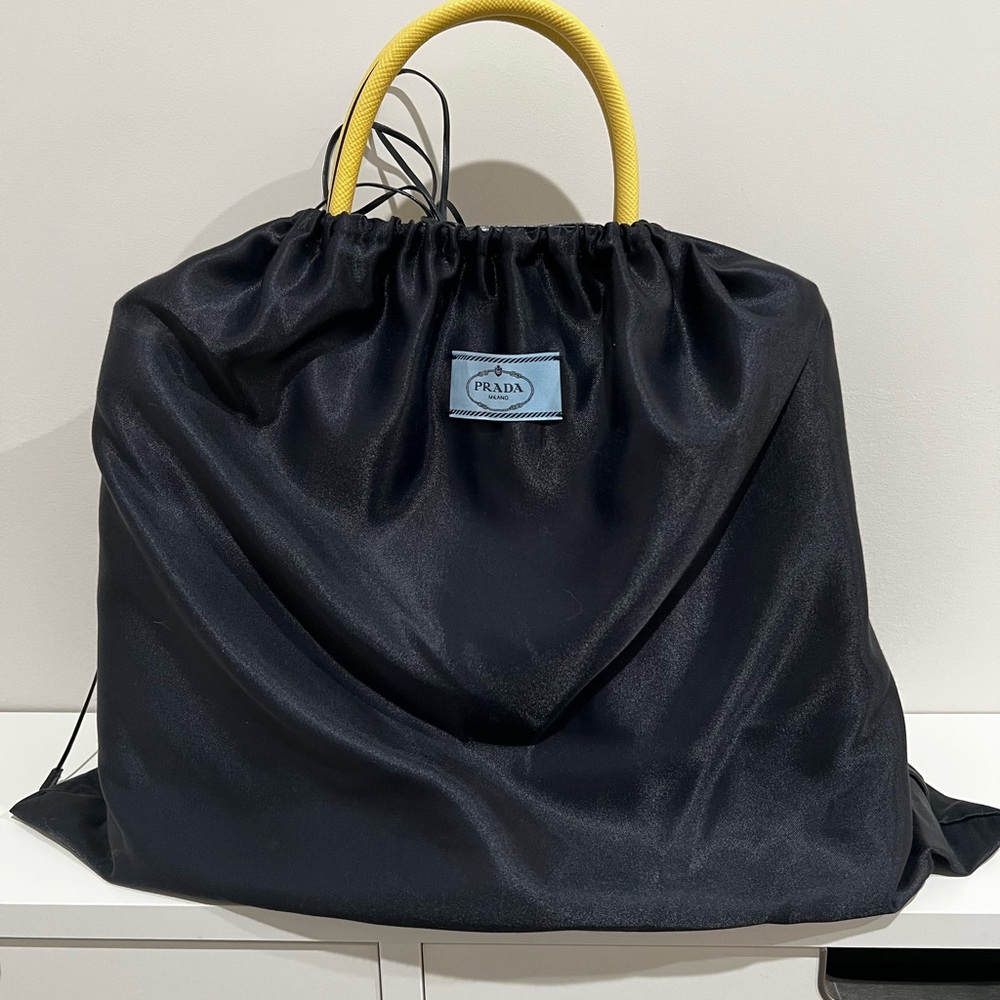 Prada Mustard (Polline) Leather Tote - Picture 6 of 9